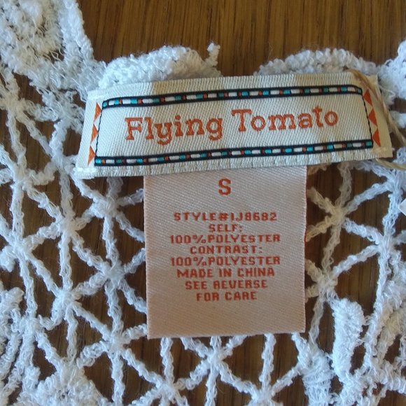 Flying Tomato | All Lace White Vest | S | New - Picture 9 of 14